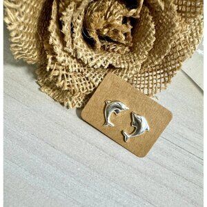 Dolphin Earrings , Dolphin Stud Earrings, 925 Silver Stud Earrings , Beach Stud